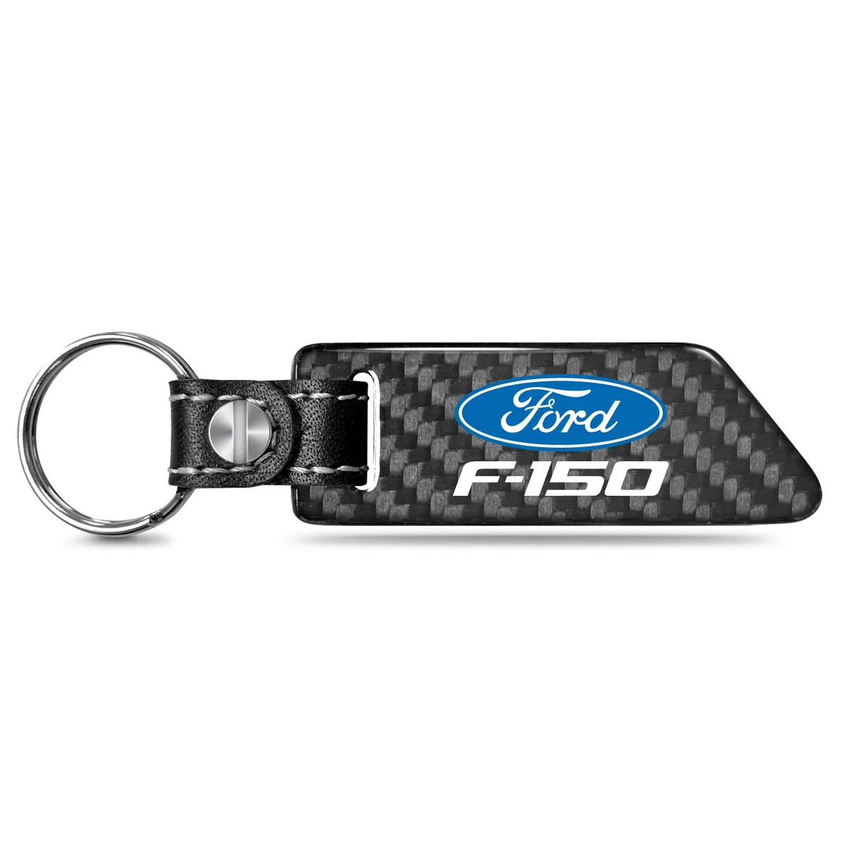 iPick Image, LLC iPick Image, LLC Ford F-150 Real Carbon Fiber Blade Style Key Chain with Black Leather Strap — product photo