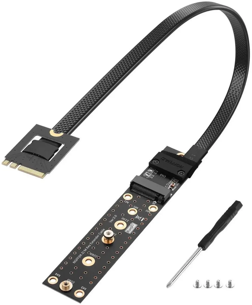 SMUGDESK SMUGDESK M.2 Key A+E to M-Key Riser Cable Male to Female NVMe SSD Extender — product photo
