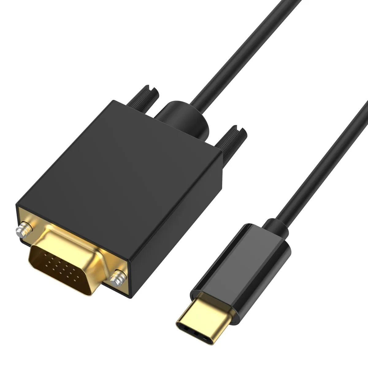 Six-foot USB-C to VGA cable with aluminium connectors