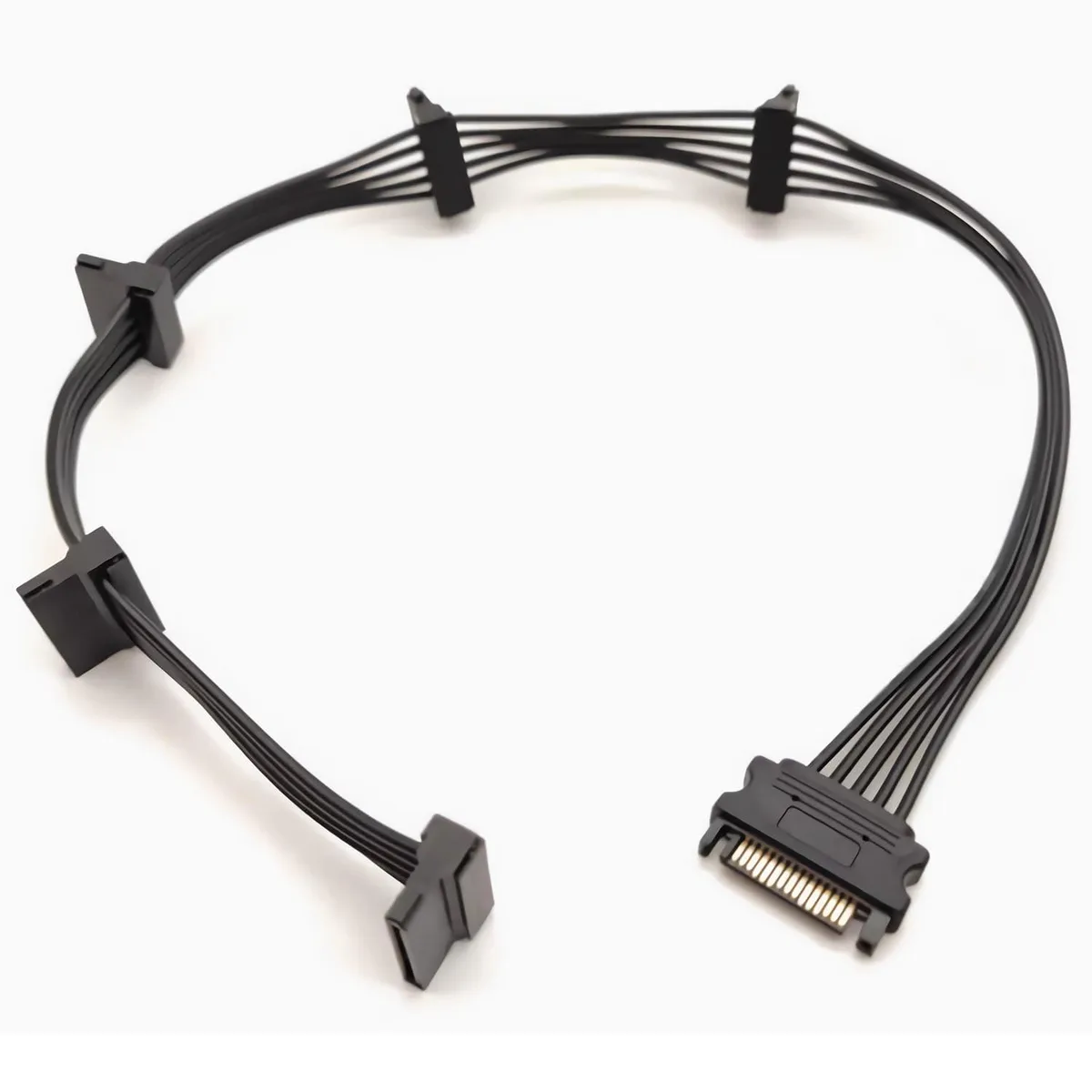  OHKIKOME SATA Power Splitter Cord 19.7in Male to 5 Female Black — product photo