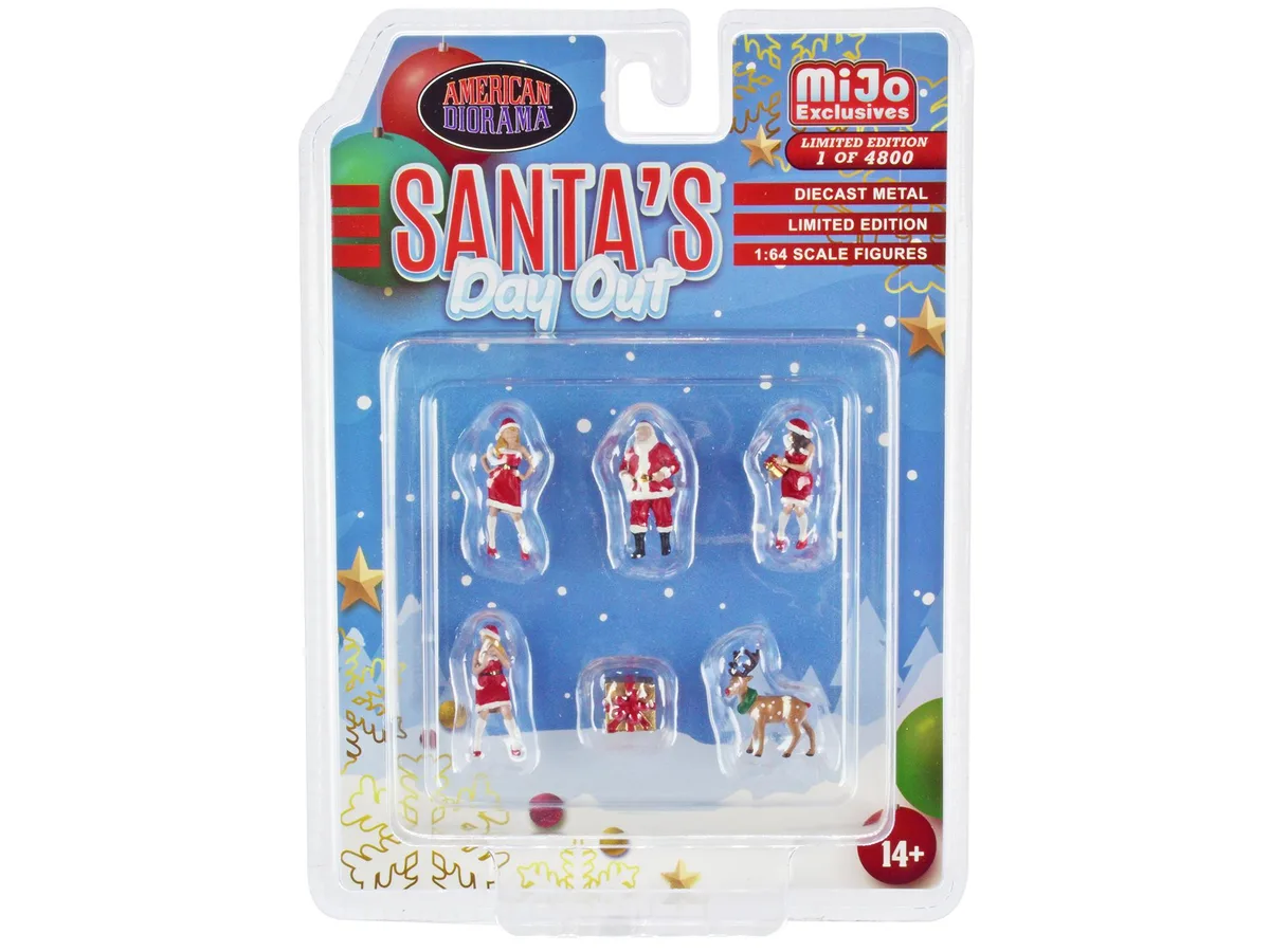 American Diorama American Diorama "Santa's Day Out" 6-Piece Diecast Set 1/64 Scale Limited Edition 4800 — product photo