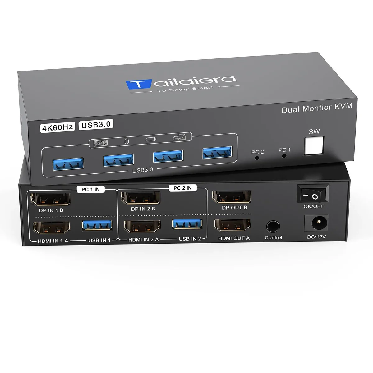  Club3D TL202-U3HD-4K 4K@60Hz Dual Monitor KVM Switch — product photo