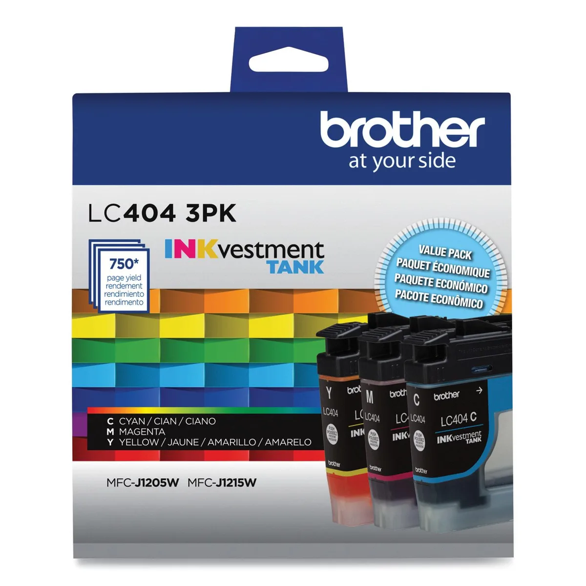 Brother Brother LC4043PKS ink cartridges (genuine brands) cyan magenta yellow 3-pack 750 yield — product photo