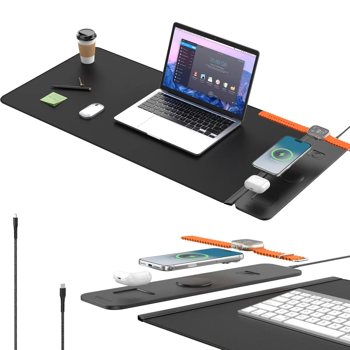 AWEXEO ZWXC2606-L 2nd Gen 25W Wireless Charging Desk Mat — product photo