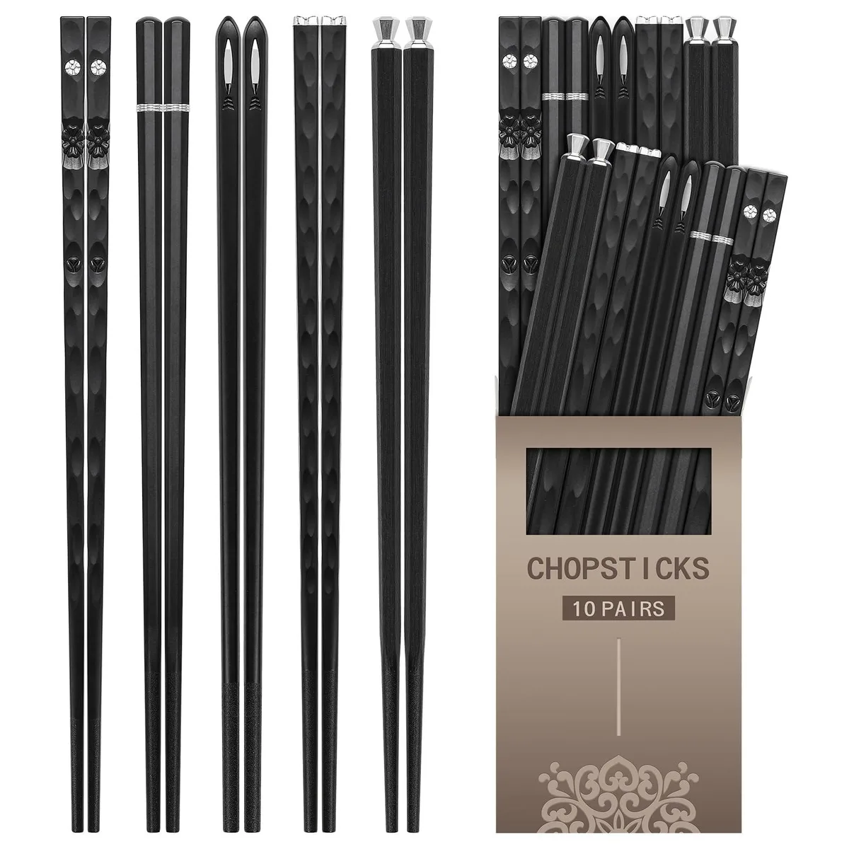 American Weigh JSC10 10 Pairs Fiberglass Chopsticks 9.5 Inches — product photo