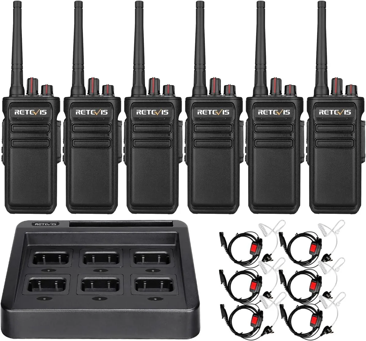 Retevis Retevis RB23 two-way radio 6-pack with 6-way charger — product photo