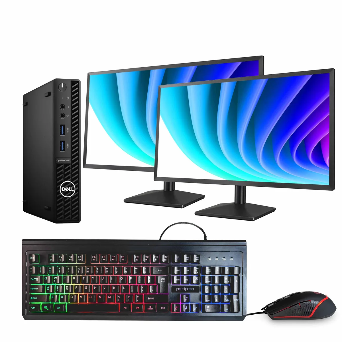 DELL DELL OptiPlex 3080 Mini PC i5-10500T 16GB DDR3 500GB SSD Windows 11 Pro Dual 24" Monitors — product photo