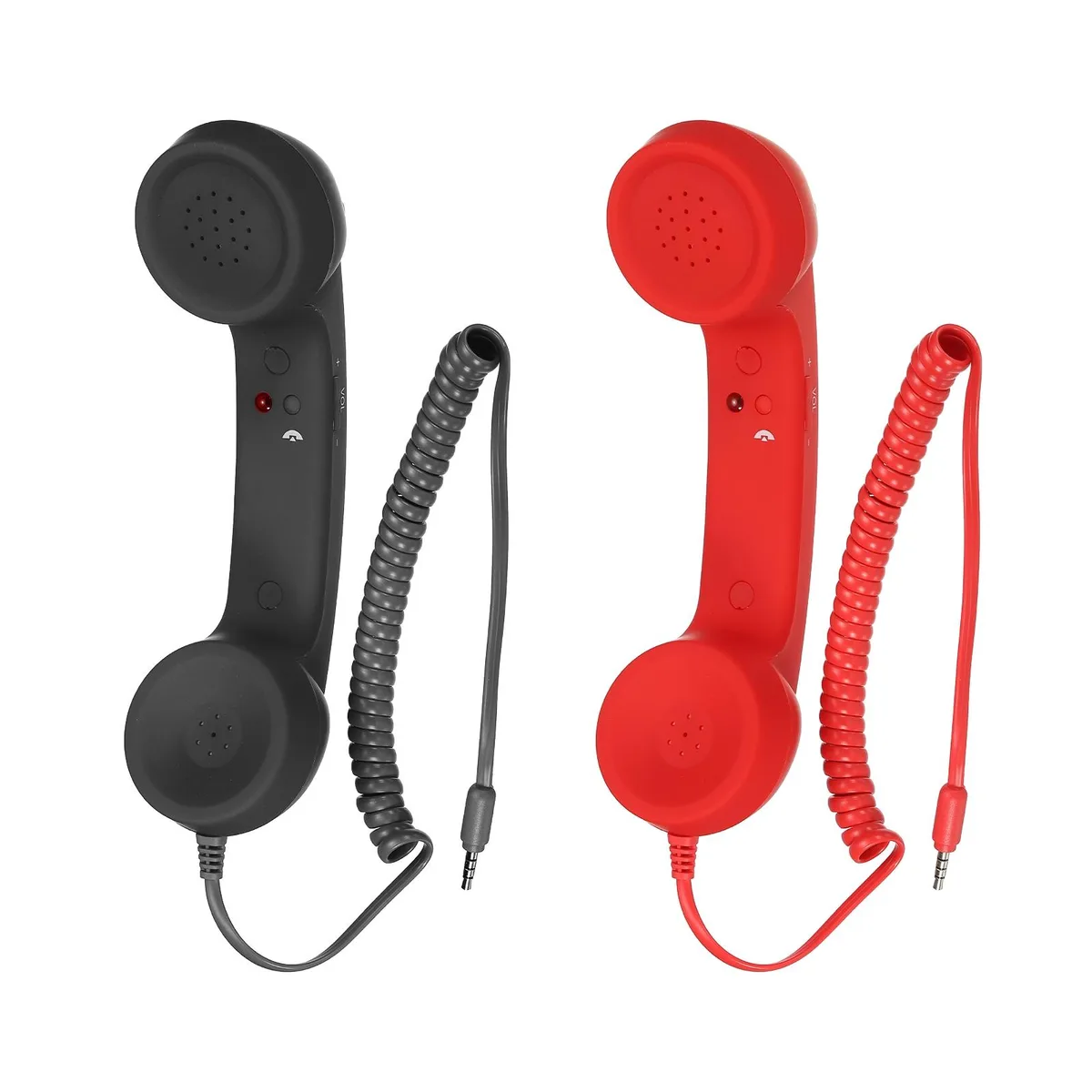 Unique-Bargains Unique-Bargains Retro Telephone Handset 2 Pack 3.5mm Black Red — product photo