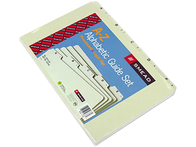 Smead Smead 52376 Recycled Top Tab File Guides Alpha 1/5 Tab Pressboard Legal 25/Set — product photo