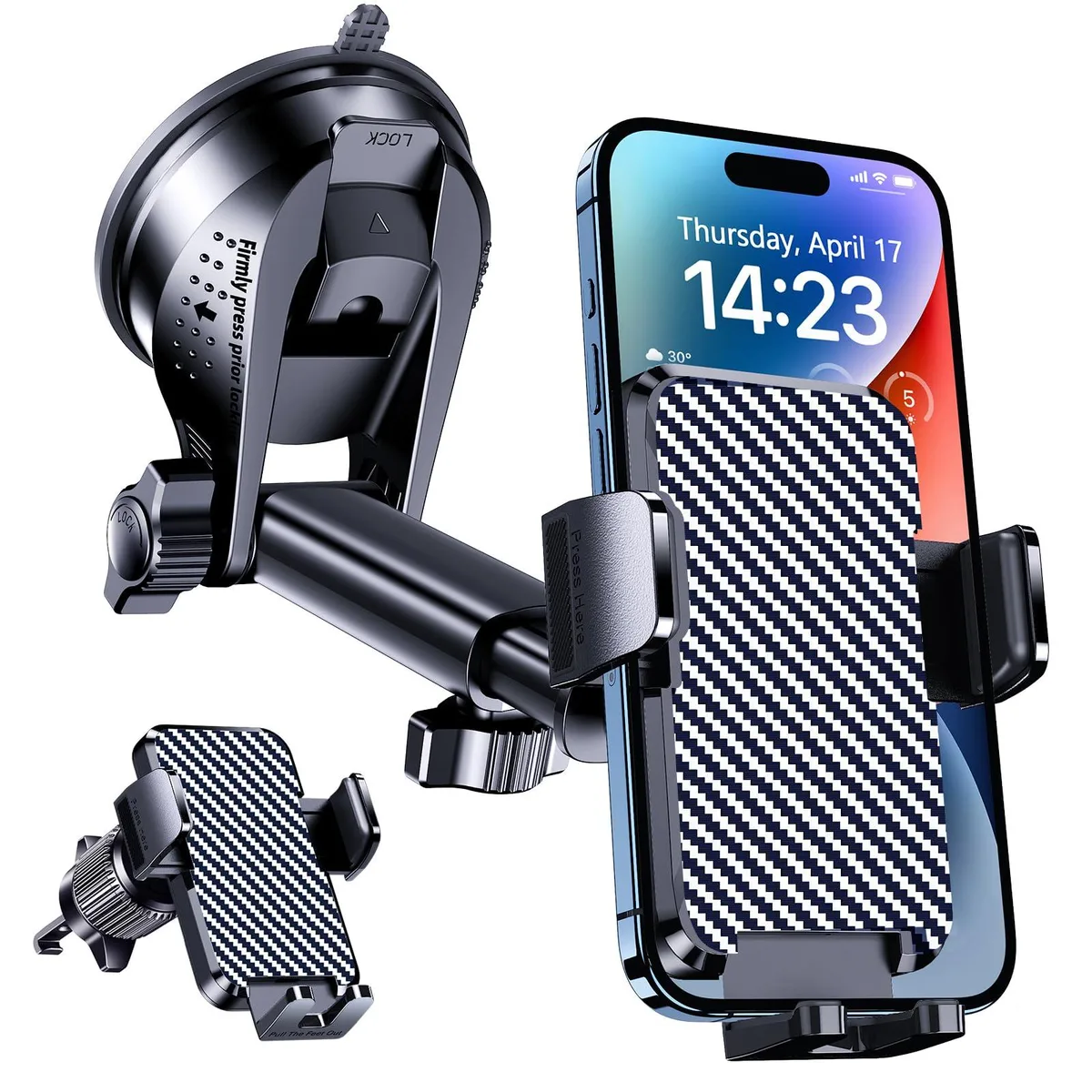 BIVGAZA phone mount 4.0-7.1 in .551 in case 2.8-5.0 in arm 360° 270° — product photo