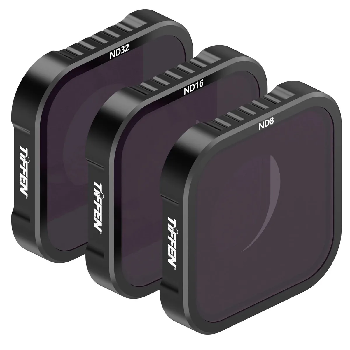 Three square glass ND filters in a small case