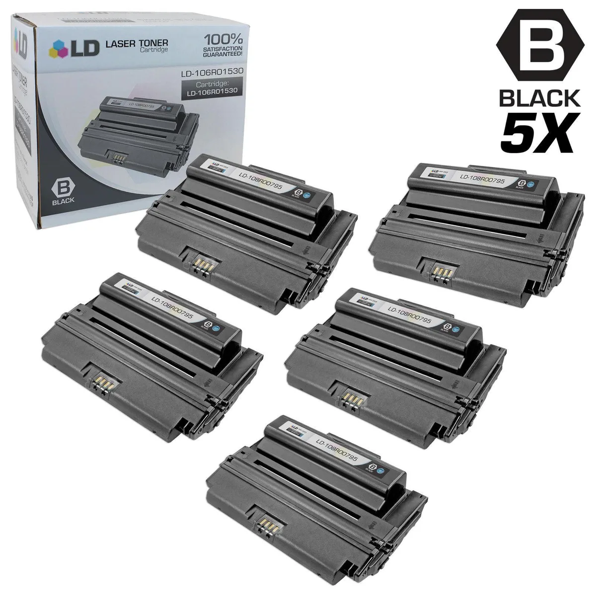 LD Products LD Products 108R795 High Yield Black Toner Cartridge 5-Pack — product photo