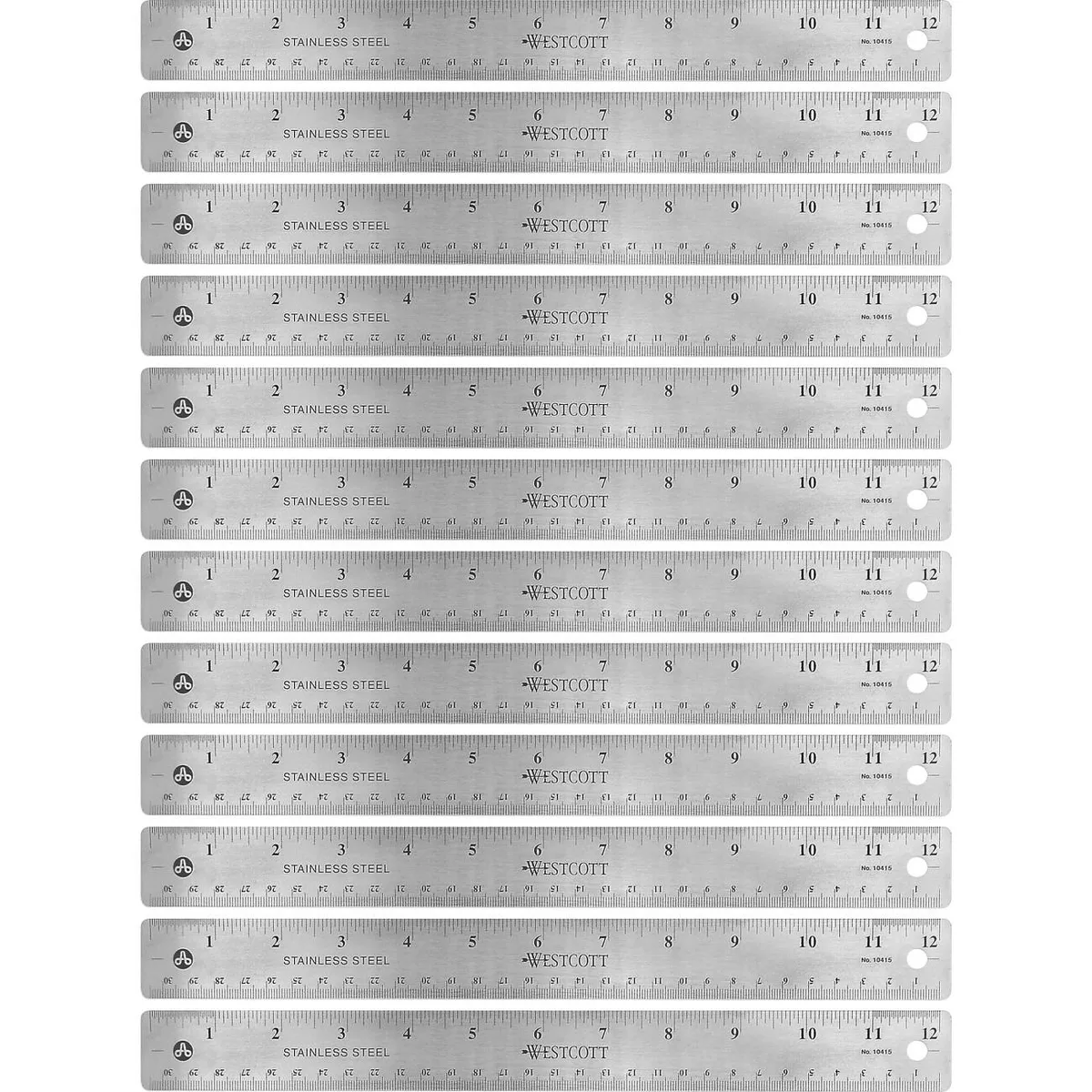 Acme United Acme United 10415BX Westcott 12" stainless steel ruler 12/box — product photo