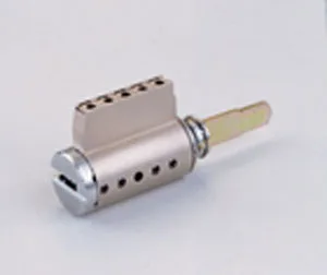 Satin chrome door knob cylinder with two keys and key ID card