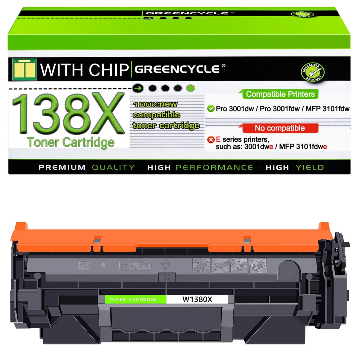 GREENCYCLE GREENCYCLE W1380X toner cartridge 4000 pages black — product photo