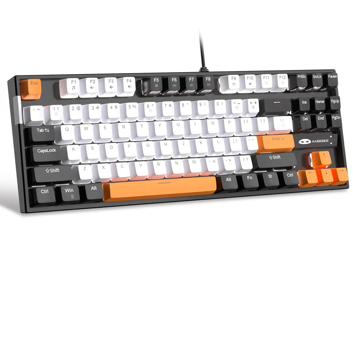  Redragon 75% Mechanical Gaming Keyboard Yellow Switch White LED 87 Keys White/Black — product photo