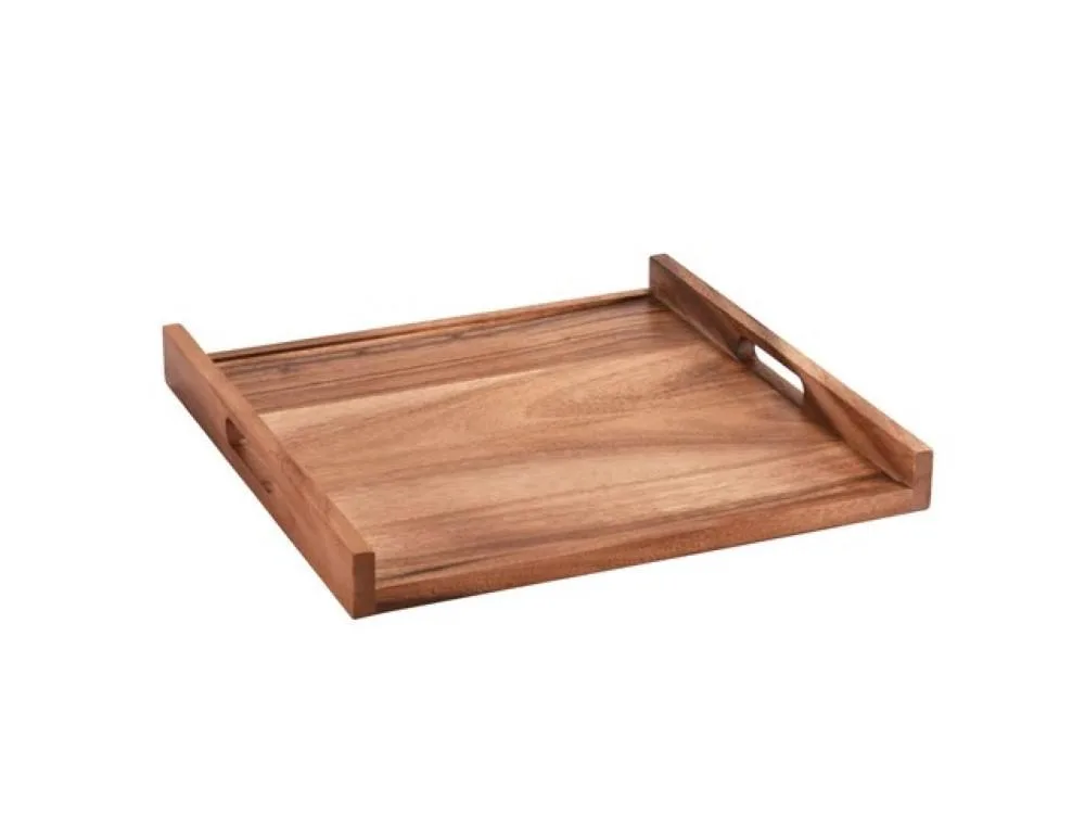 Kalmar Home Kalmar Home Square Serving Tray Solid Bottom Acacia Brown — product photo