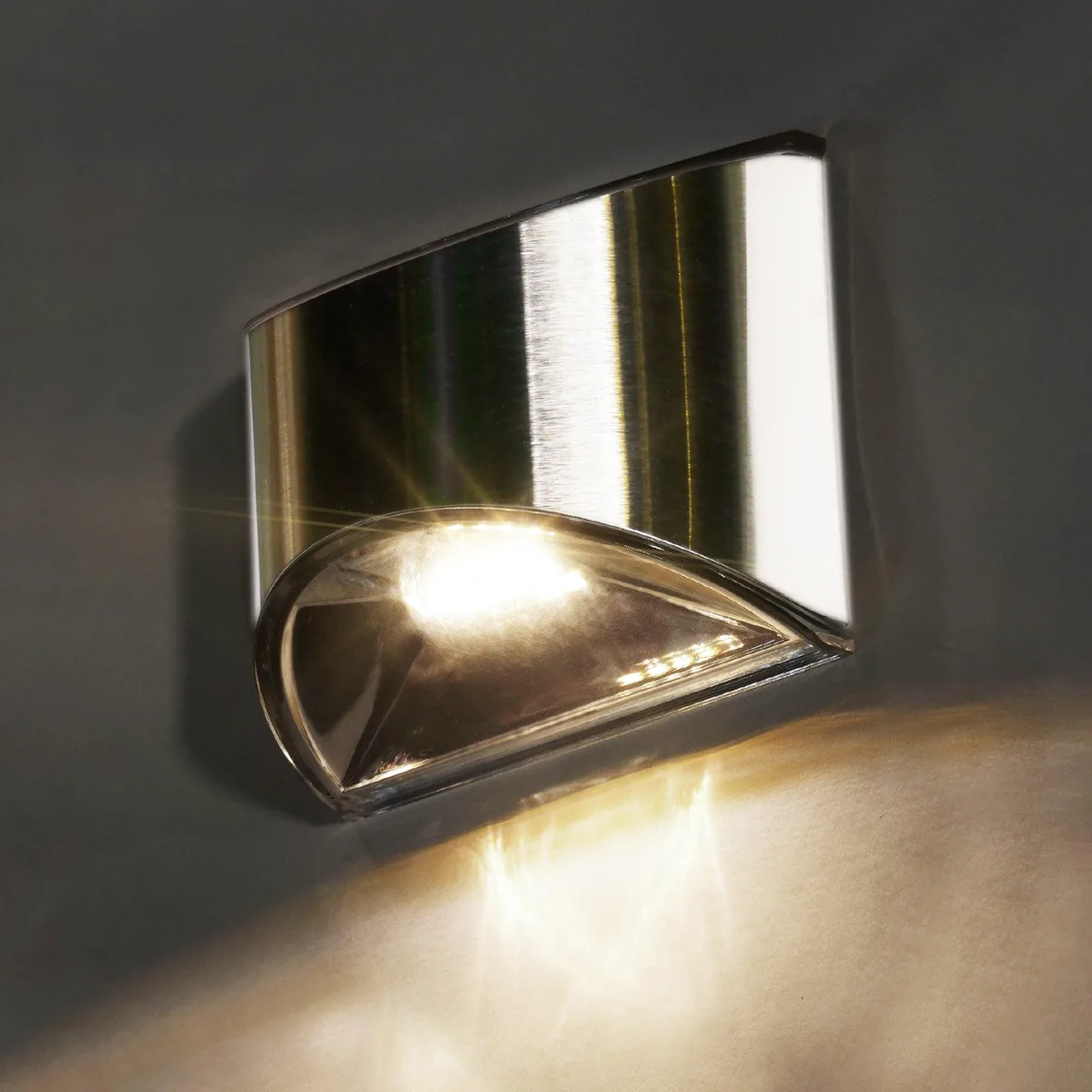 Classy Caps Mfg. Inc. Classy Caps Mfg. Inc. Stainless Steel Solar Deck &amp; Wall Light 2 Pack 10 Lumens 2700 3200K — product photo