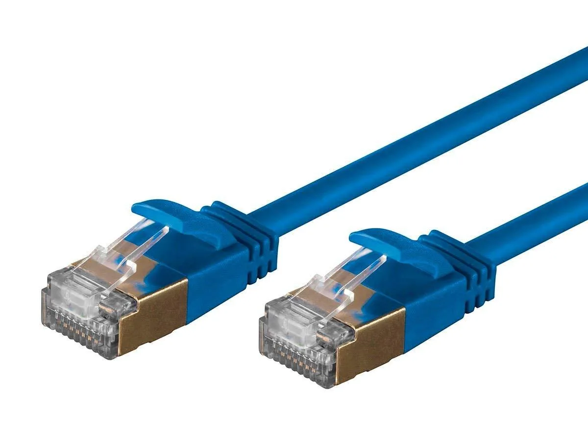  Monoprice Cat6A S/STP SlimRun Ethernet Cable 36AWG 1ft Blue — product photo