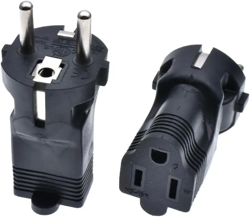 TeKit TeKit Euro to US Plug Adapter 2 Pack 10A 250V — product photo