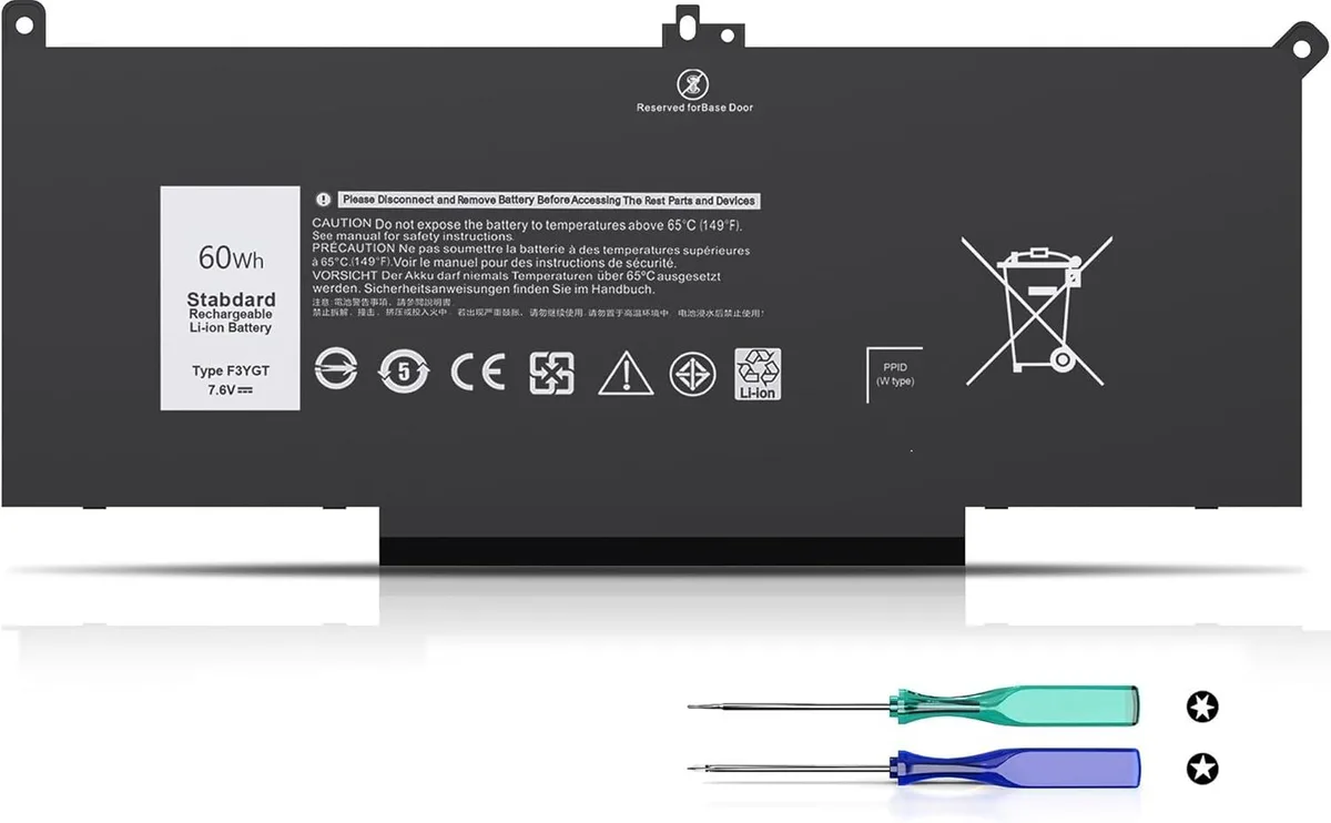 PISKEKAT PISKEKAT F3YGT 60Wh 7.6V 4-cell laptop battery — product photo