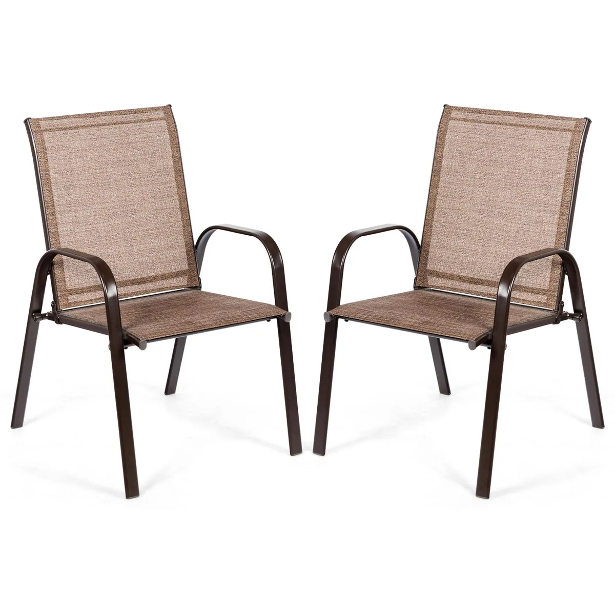 SlickBlue SlickBlue 2 Pcs Patio Chairs with Armrest Brown — product photo