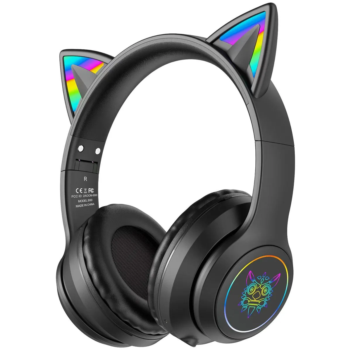  SIMGAL B90 RGB Cat Ear Headphones Black — product photo