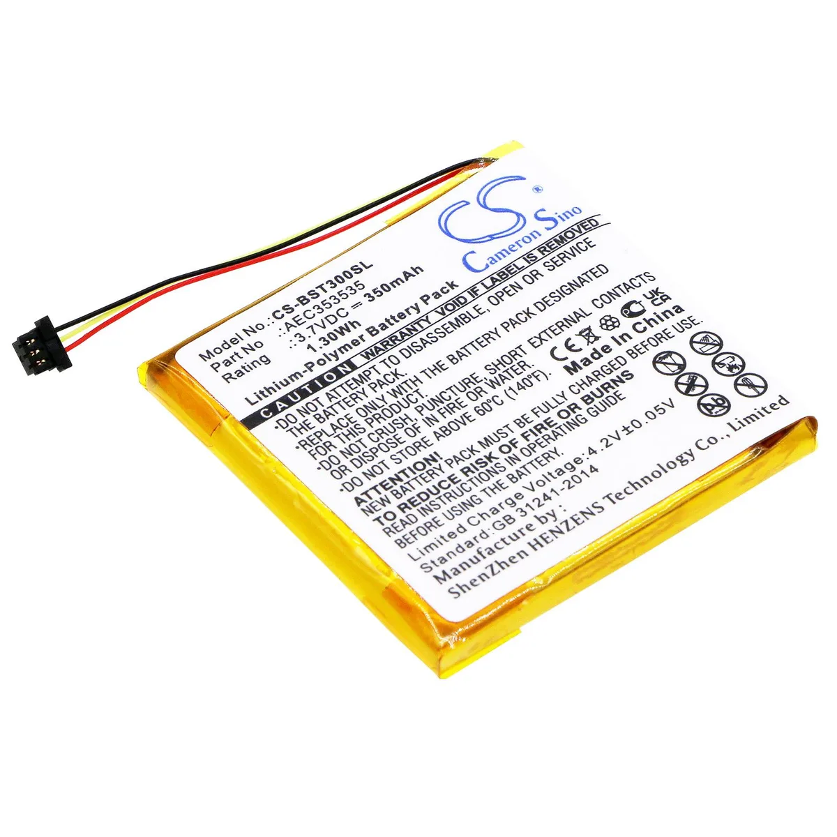 Centenex Electronics Centenex Electronics DS-CS-BST300SL Battery for Beats Solo 2.0 3.0 350mAh Black — product photo