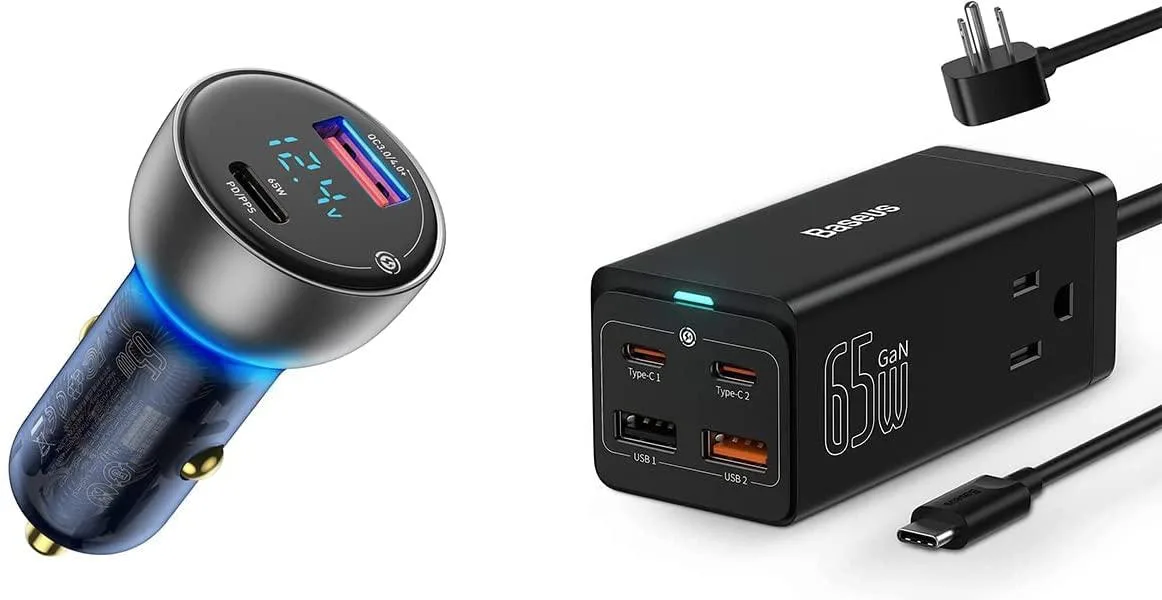 BASEUS BASEUS 65W USB C Charging Station 100W Cable 65W Car Charger car electronics accessory — product photo