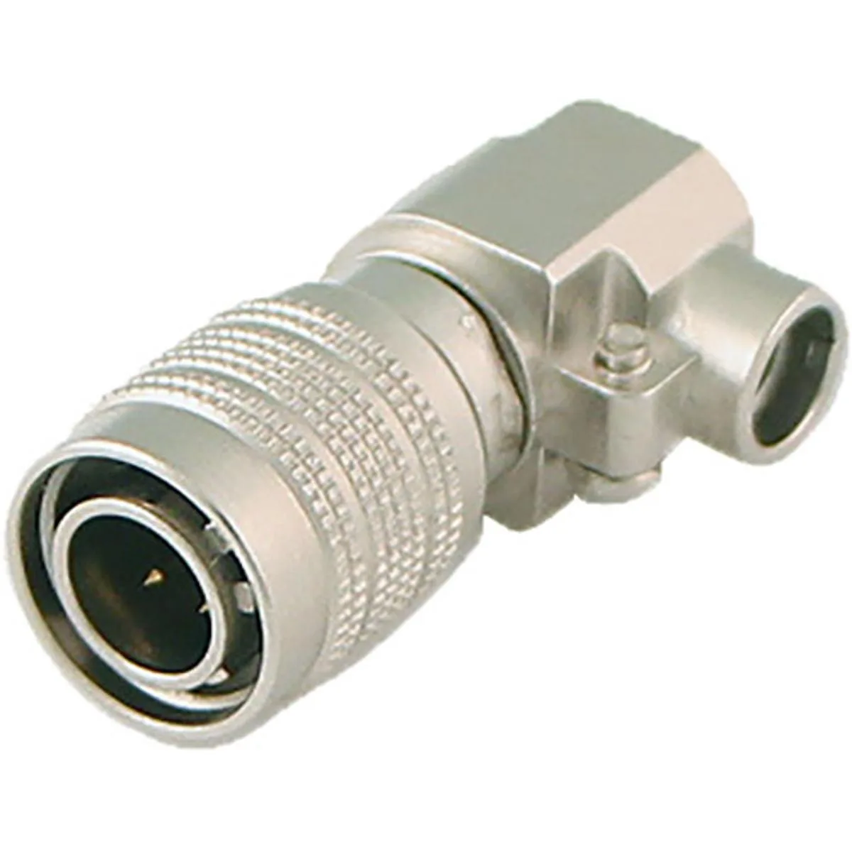 Cable Techniques Cable Techniques 4-Pin Male DC Push-Pull Connector Nickel Right-Angle — product photo
