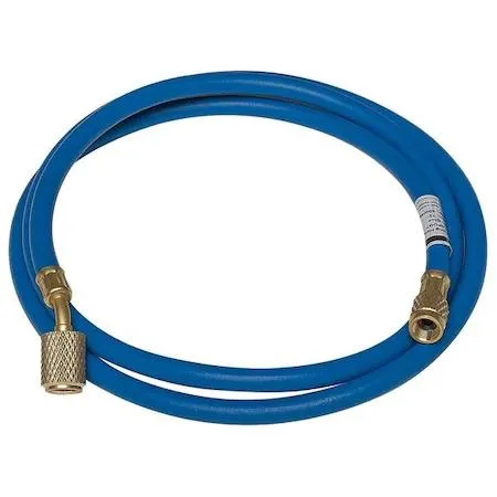 Blue low side rubber hose 72 in length 30 degree angle fitting