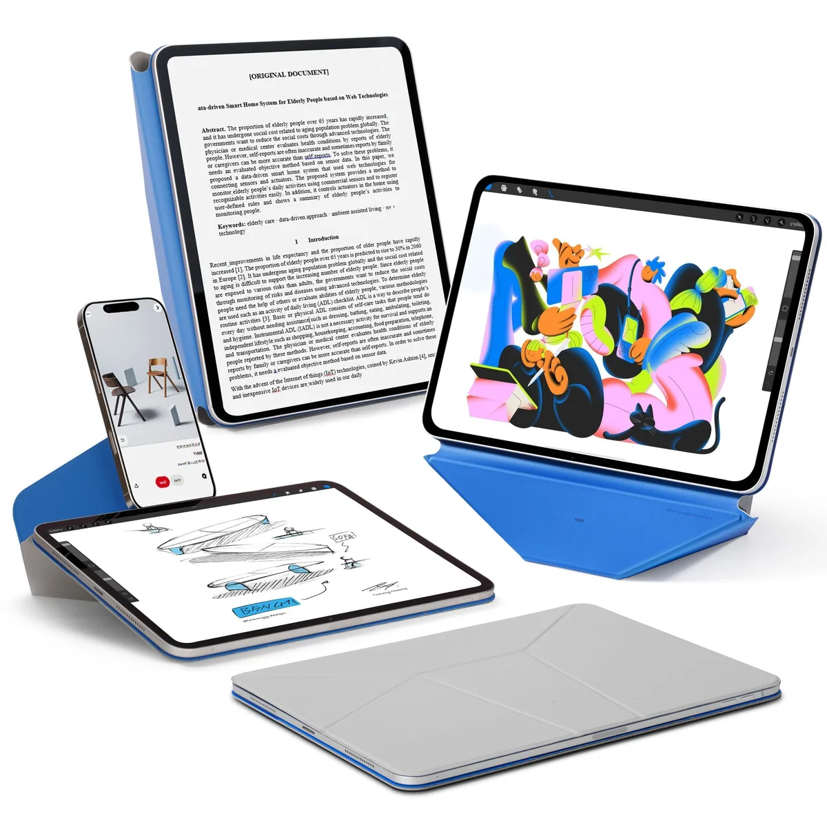 MOFT Dynamic Folio Case A2993 iPad mini 8.3 Cement x Sapphire — product photo