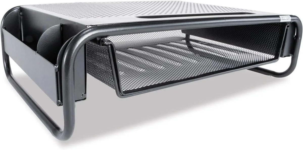 PISKEKAT PISKEKAT 32166 Server Rack Monitor Stand with Drawer and Side Caddies Black — product photo