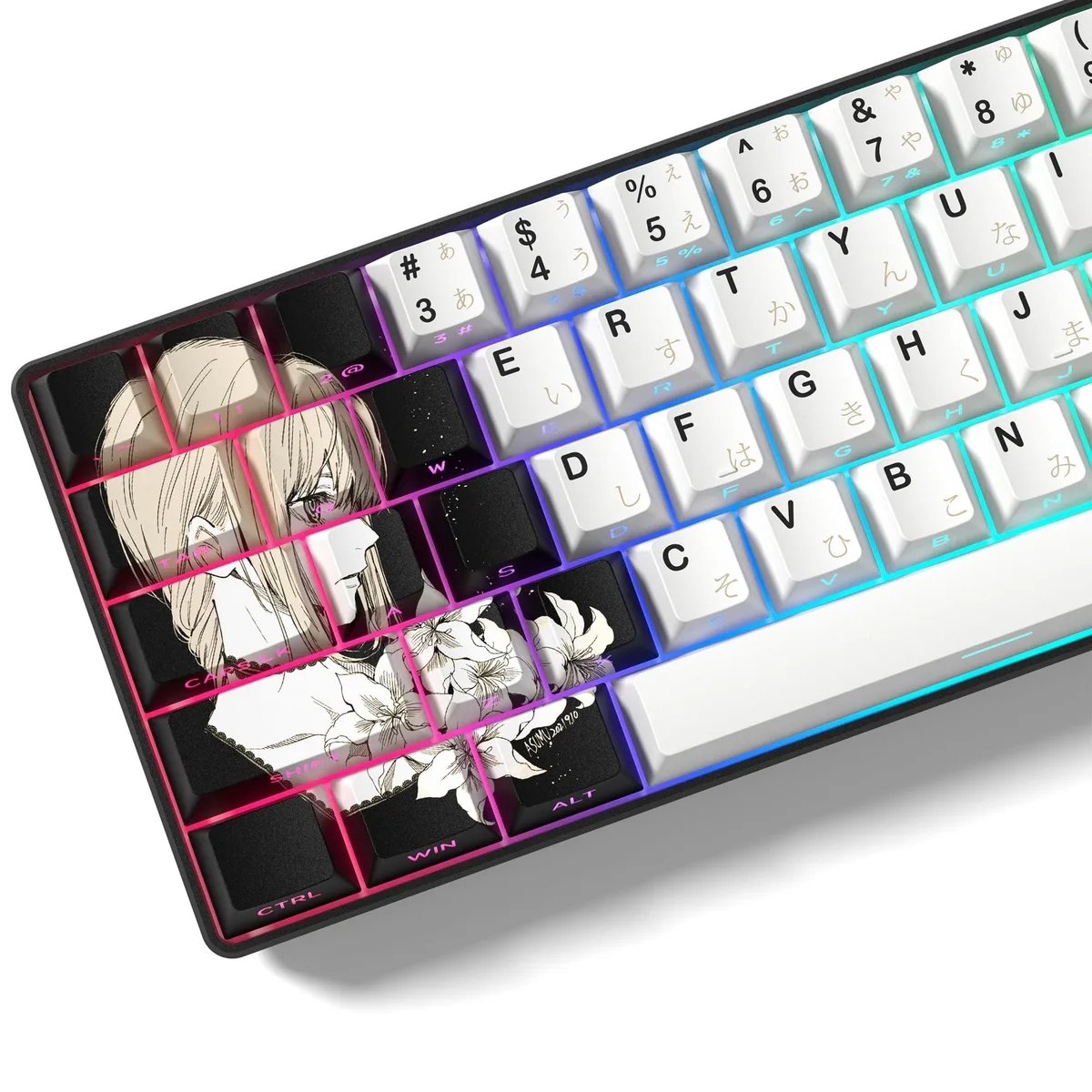 Womier Womier Japanese Anime Keycaps 130 Keys PBT Cherry Profile Black — product photo