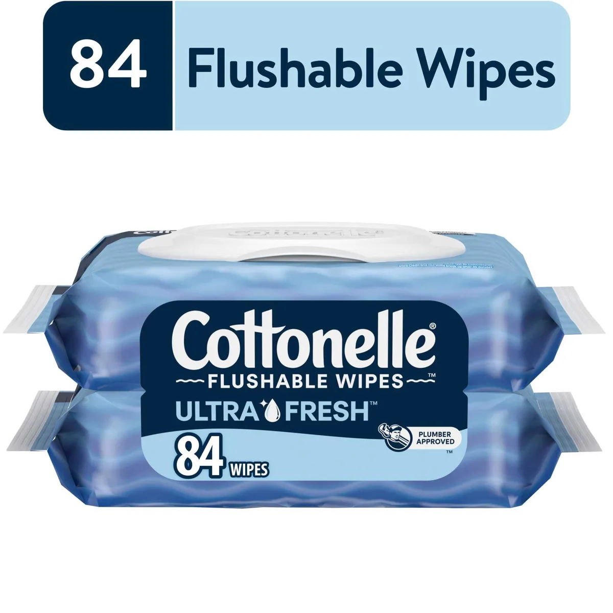None Continuous None Continuous Cottonelle Ultra Fresh Flushable Wet Wipes 2 Flip-Top Packs 84 wipes — product photo