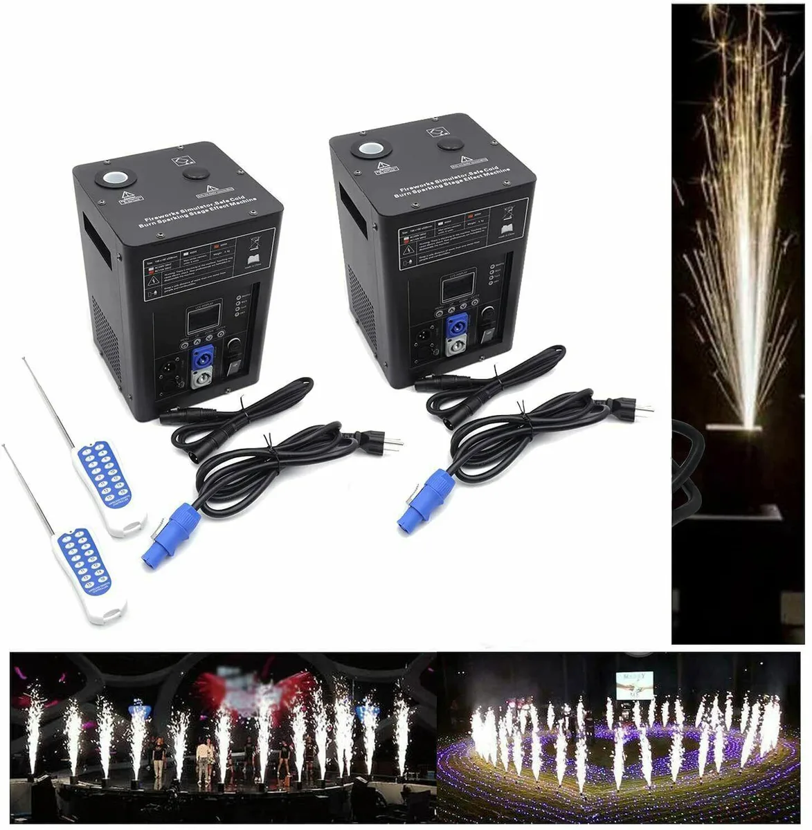 HNZXIB HNZXIB LHJ-001 DJ Accessory 2PCS 600W Cold Spark Machine DMX512 16.5ft — product photo