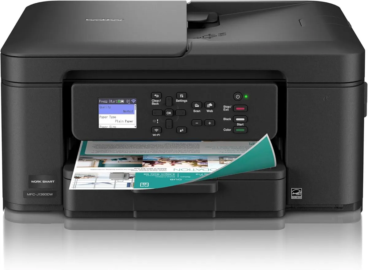 Compact white inkjet all-in-one with 1.8 inch colour display and automatic document feeder