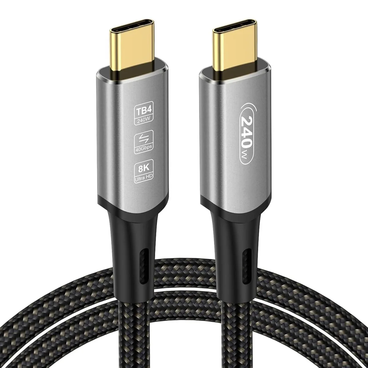 BUCIER BUCIER USB 4 cable 1.6ft 240W 40Gbps 8K grey — product photo
