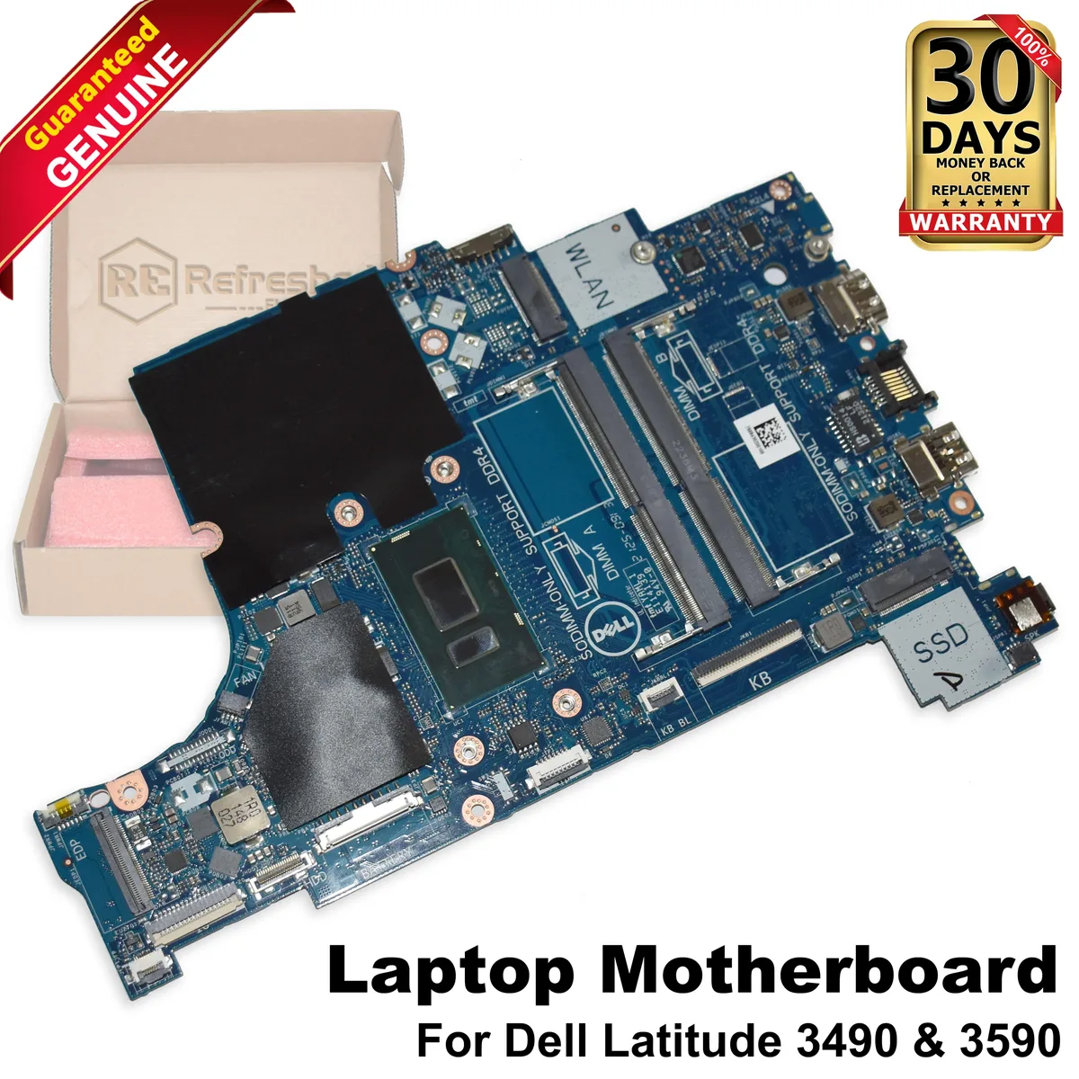 DELL DELL Latitude 3490 3590 Motherboard i5-8250U 1.6GHz LA-F116P 8M4FC laptop replacement part — product photo