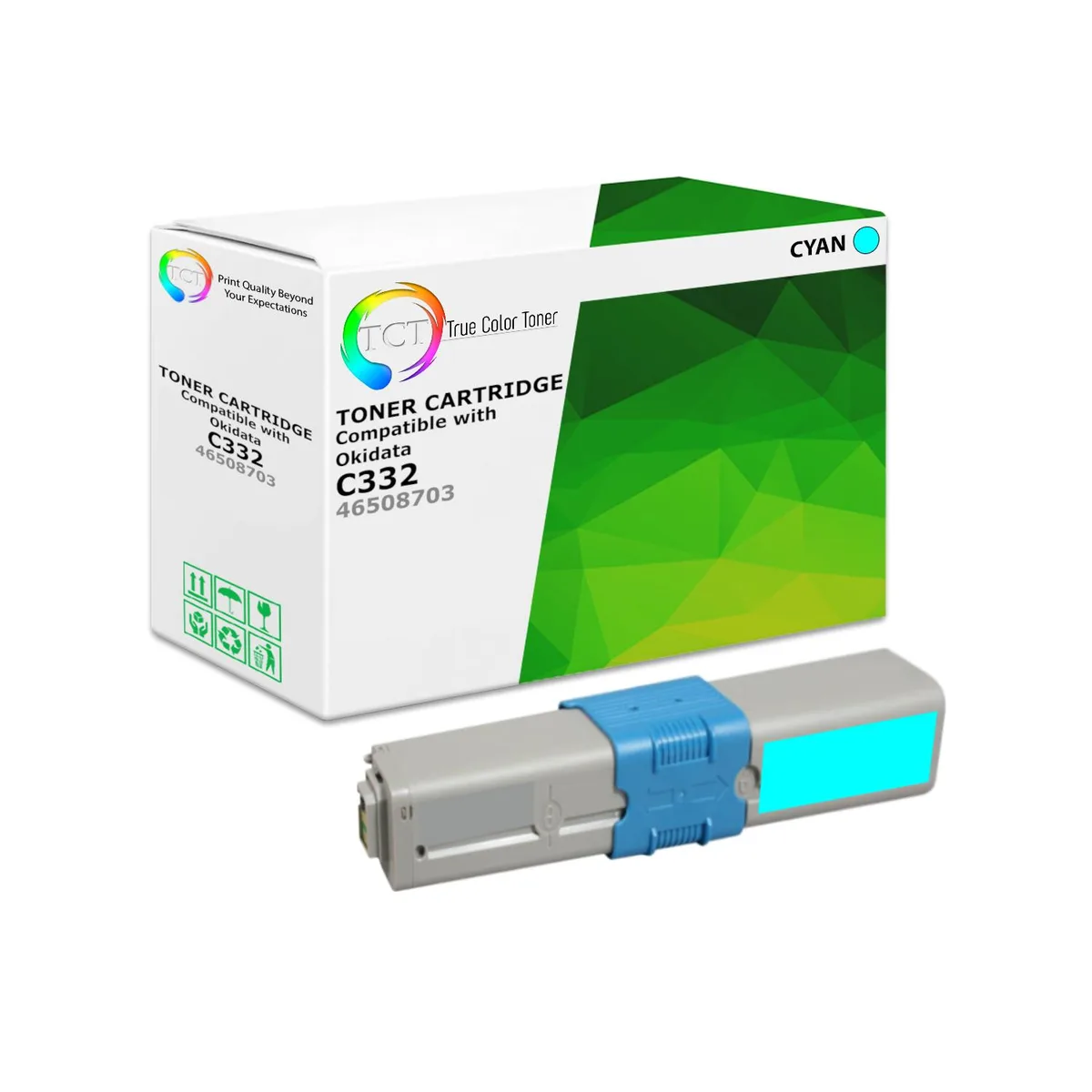 True Color Toner True Color Toner C332 Cyan High Yield Toner Cartridge 3000 Pages 46508703 — product photo
