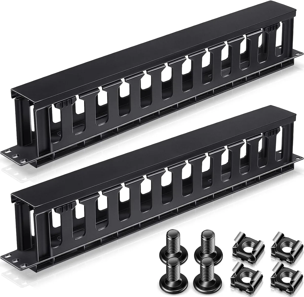TAURKENAM TAURKENAM 1U 12-Slot Cable Management 4-Pack 19 Inch — product photo
