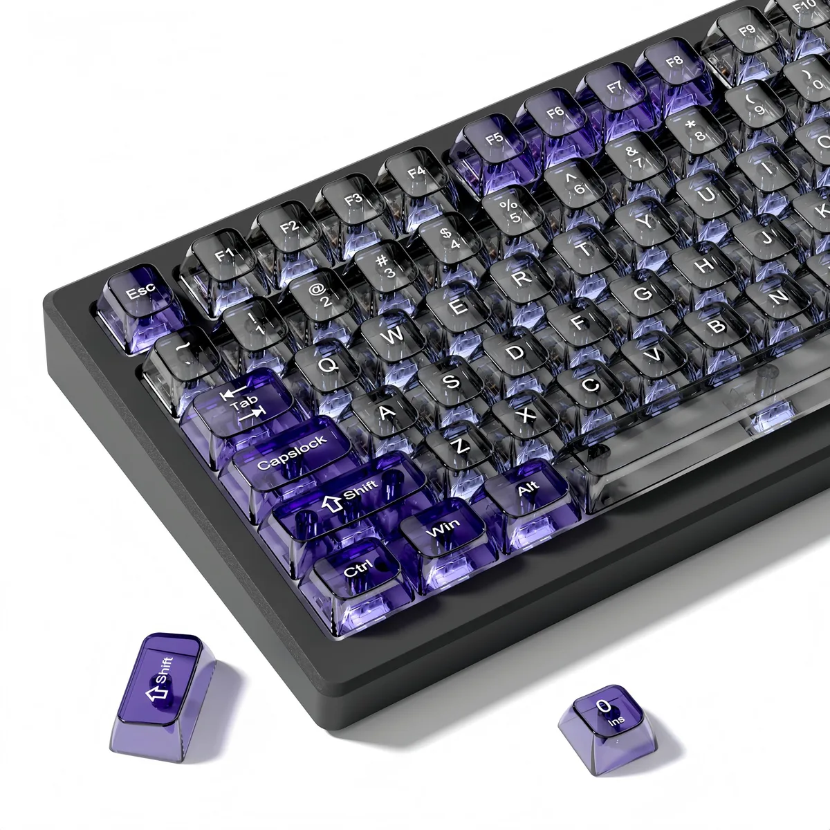 Womier Womier MDA Profile Jelly Keycaps 115-Key Black Purple — product photo