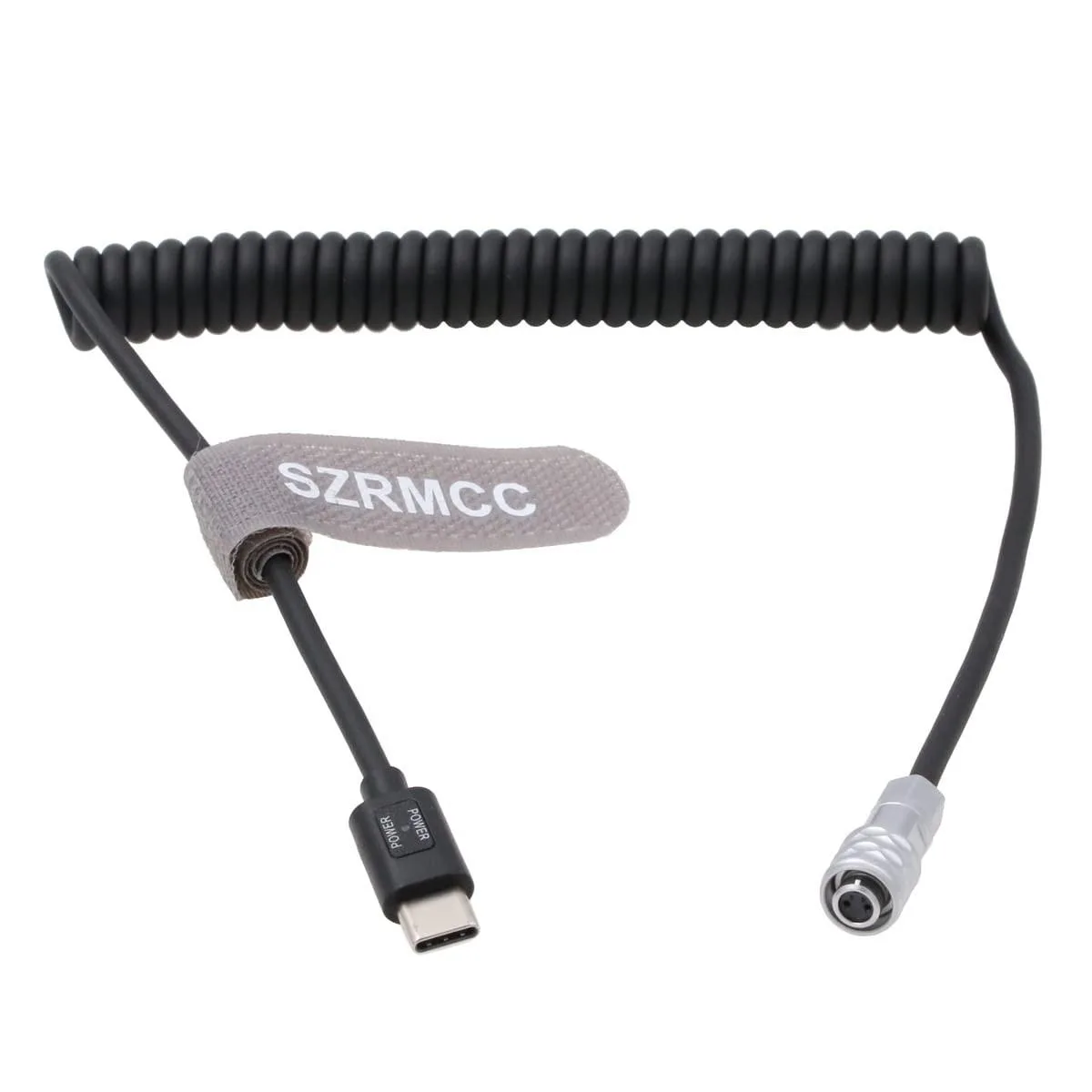 V2 Technologies V2 Technologies BMPCC 4K 6K SF610 2 Pin to USB-C PD Trigger Coiled Power Cable 2 in 1 accessory — product photo
