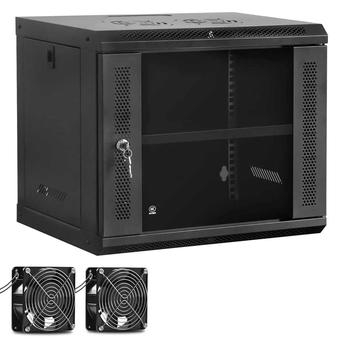 GSM Outdoors GSM Outdoors Wall Mount Network Cabinet 9U 6U 400mm 15.8in 132lbs — product photo