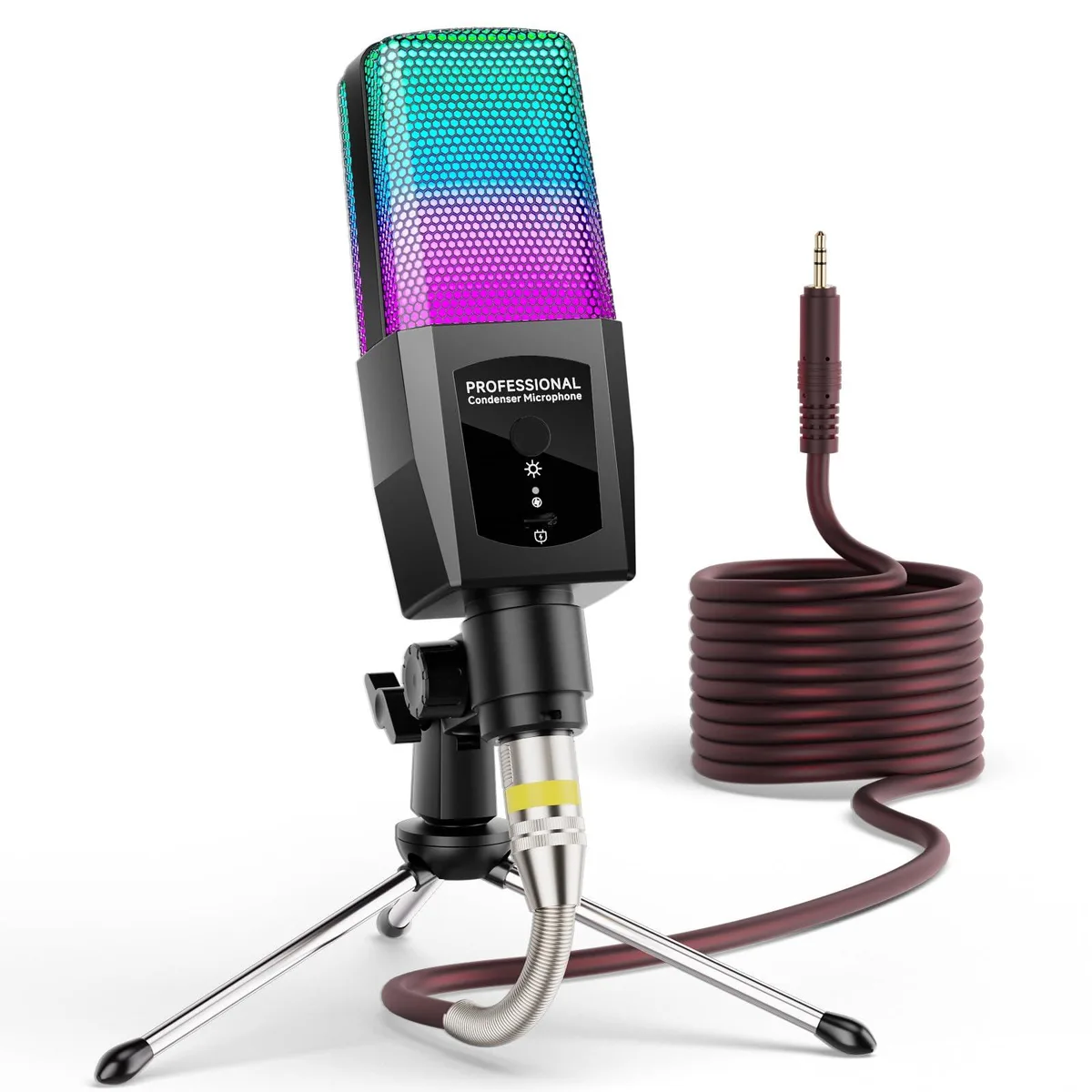 Facmogu A50507-MG-US Condenser Microphone RGB 58dB 3.5mm XLR — product photo