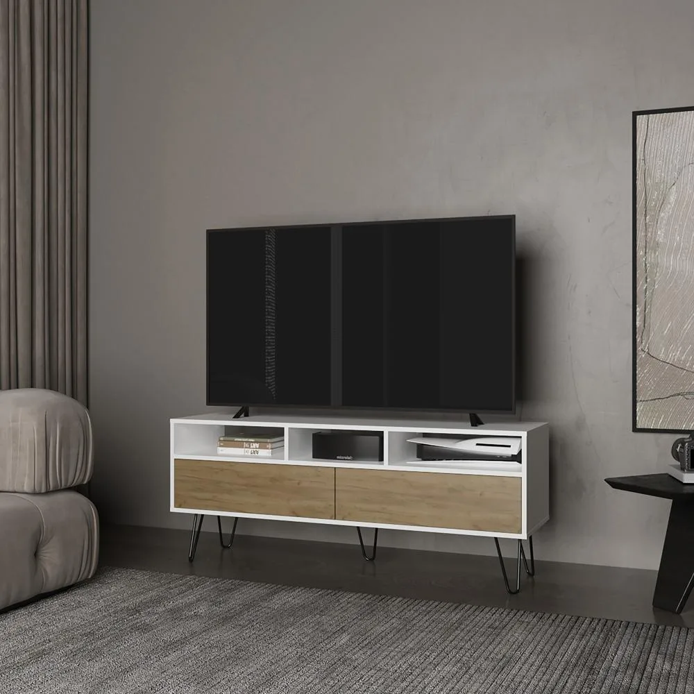 tuphen tuphen Glenns Ferry TV Stand White/Macadamia — product photo