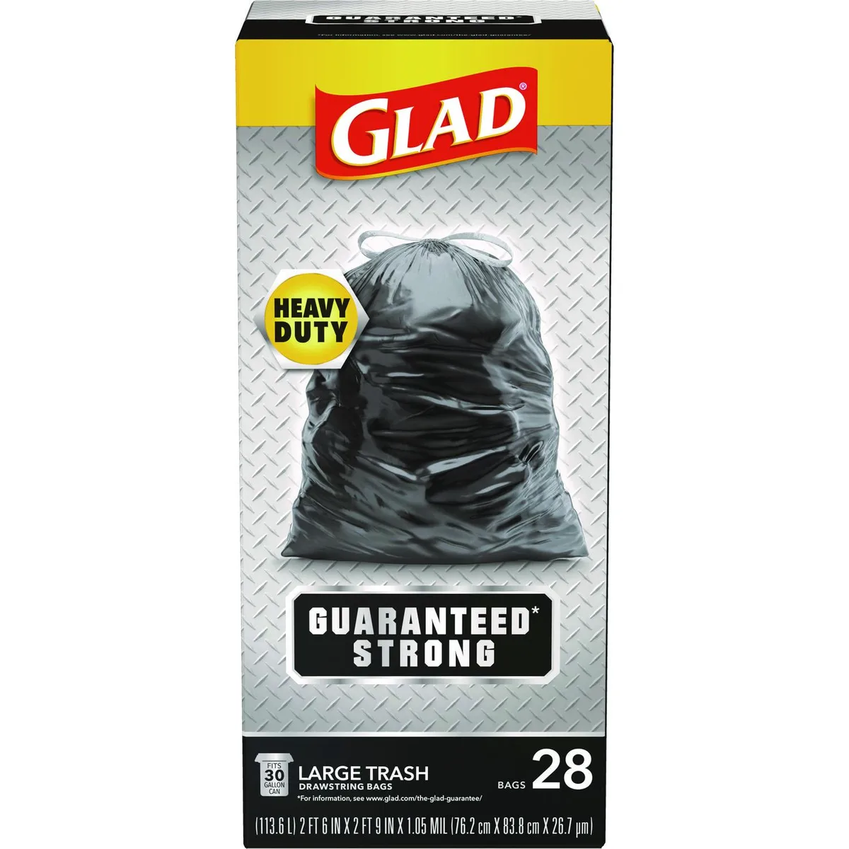 Clorox Clorox 78966 Drawstring Trash Bags 30 gal 1.05 mil 30x33 Black 90/Carton Grounds Maintenance — product photo