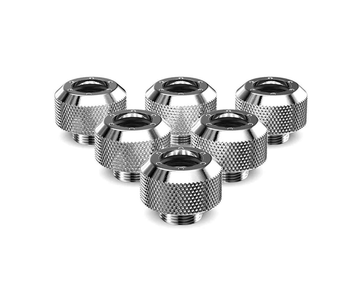 PrimoChill PrimoChill RevolverSX Rigid Fitting Silver Nickel 6 Pack — product photo