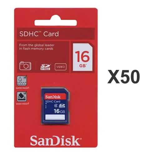 SanDisk SanDisk SDSDB-016G-B35 16GB SDHC Class 4 memory card (50 pack) — product photo