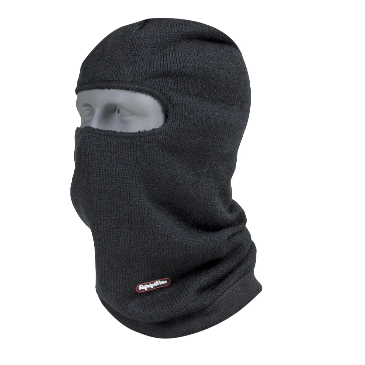 Refrigiwear Refrigiwear Fleece Lined Double Layer Long Neck Open Hole Balaclava Face Mask Black — product photo